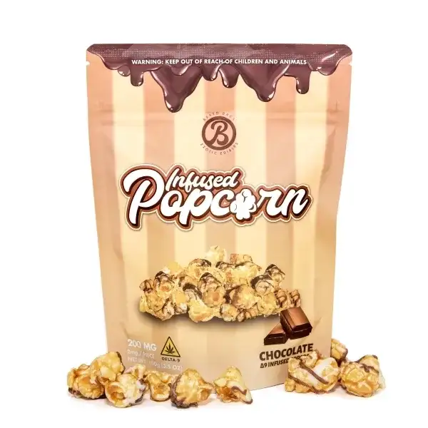 Baked bags infused popcorn